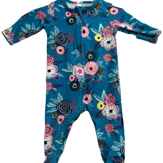 Blue Floral Onesie - Size 000